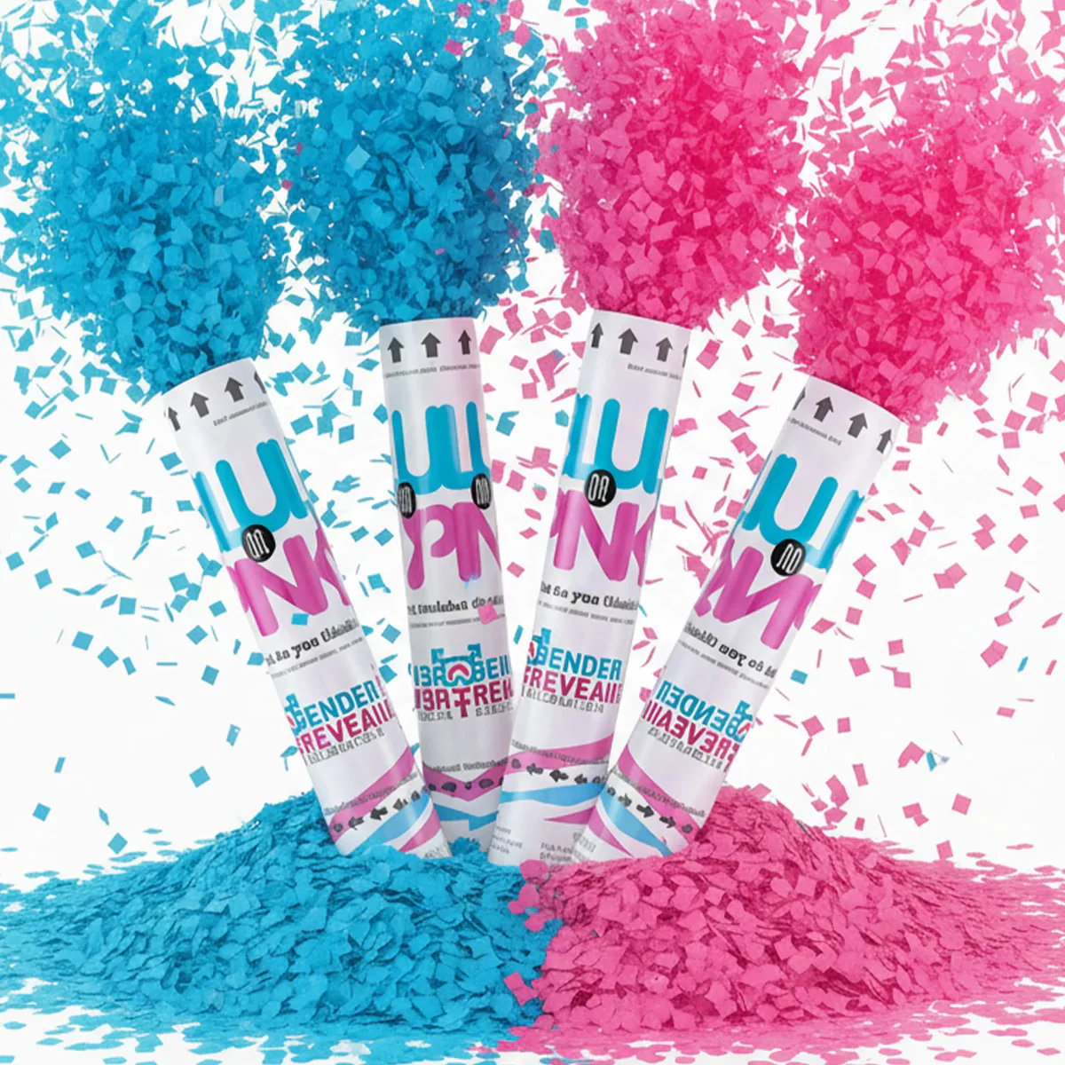 Stylish blue and pink balloon styling for a gender reveal